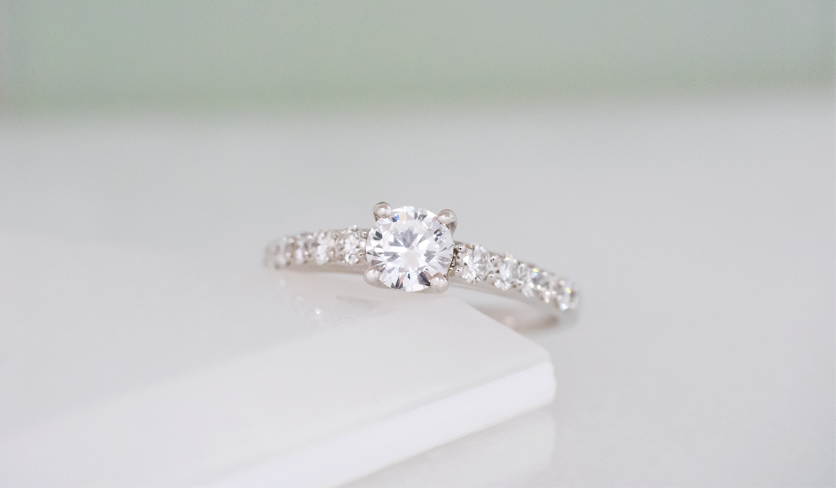 Diamond Claw Set Shoulders Engagement Ring 1200x700