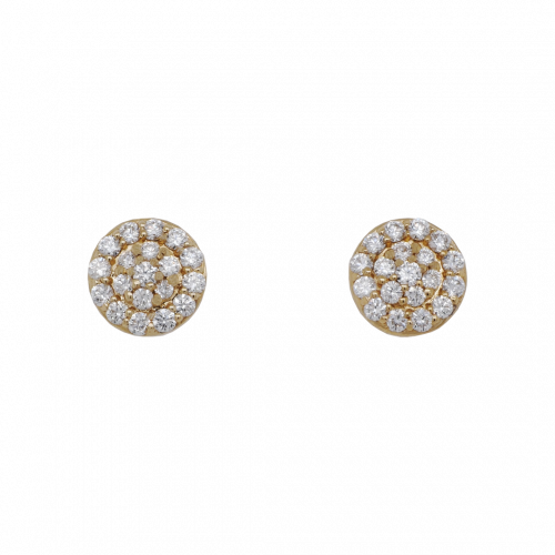 Circle Stud Diamond Set Earrings