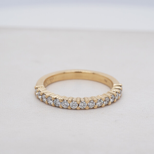 Yellow Gold Claw Set Diamond Delicate Wedding Ring