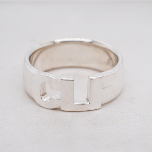 Sterling Silver Initials Ring