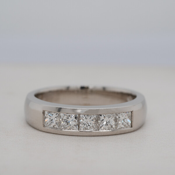 Princess Cut Diamond Channel Set Ring