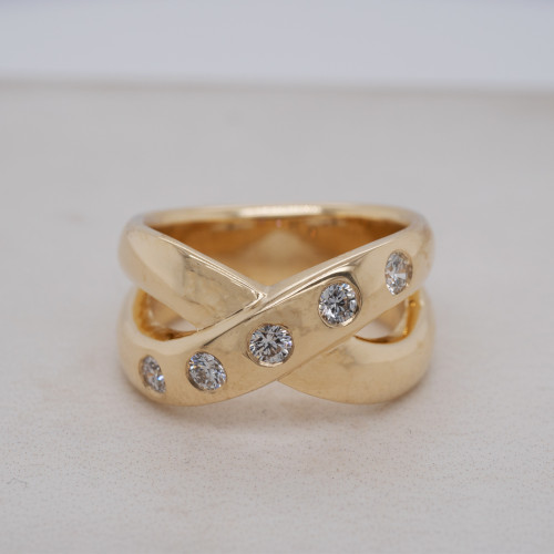 Crossover Shot Set Diamond Ring