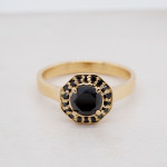 Black Diamond Hexagonal Ring 