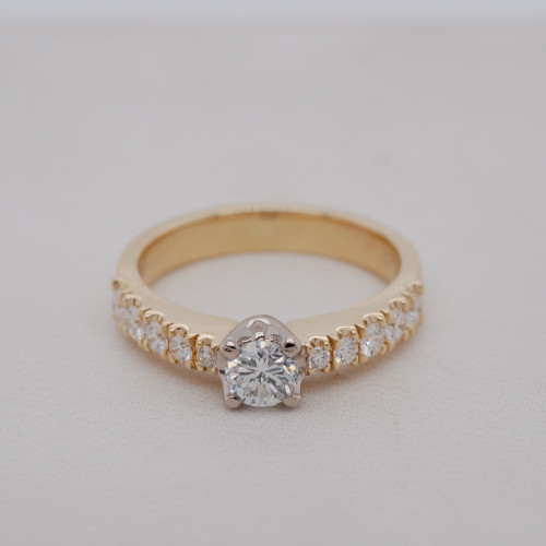 Claw set Diamond Band Solitaire Ring