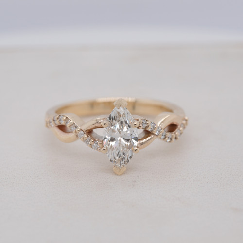 Marquise Diamond Crossover Band Ring