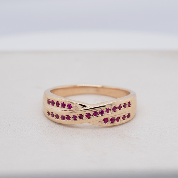 Ruby Crossover Ring
