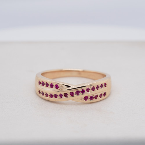 Ruby Crossover Ring