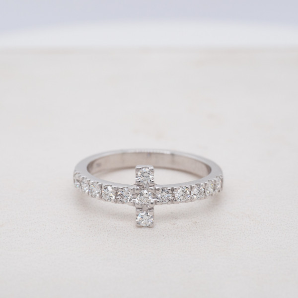 Cross Diamond Ring