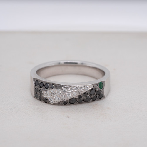 Silver Fern Diamond Ring