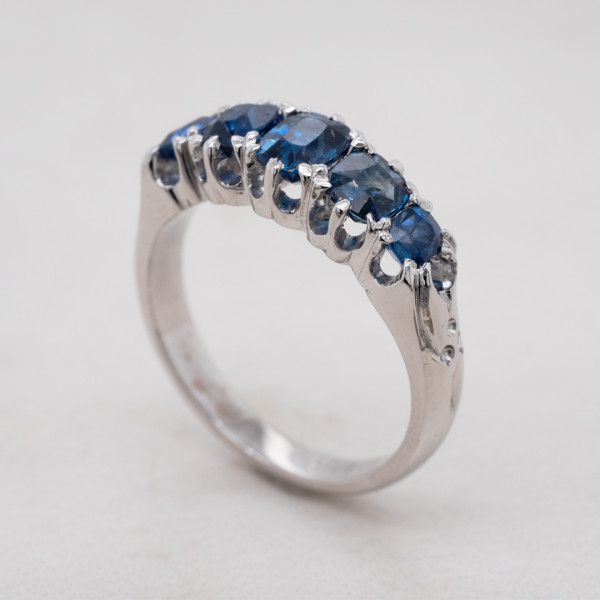 BA7431 Sapphire 5 Stone London Bridge Ring Angle 1080x1080 copy