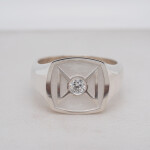 Silver and Diamond Signet Ring