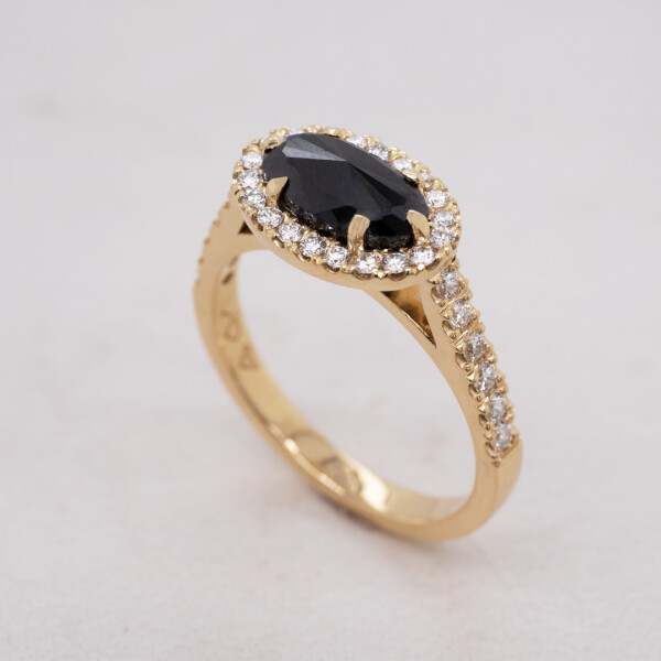 Rose Cut Black Diamond Yellow Gold Ring » Dalgleish Diamonds