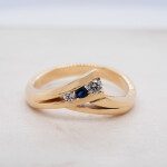 Sapphire and Diamond Channel Set Crossover Ring