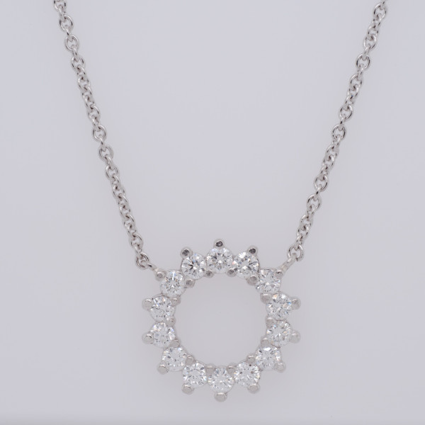 Claw Set Diamond Circle Pendant