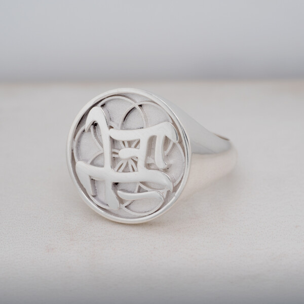 Sterling Silver Circle Signet Ring