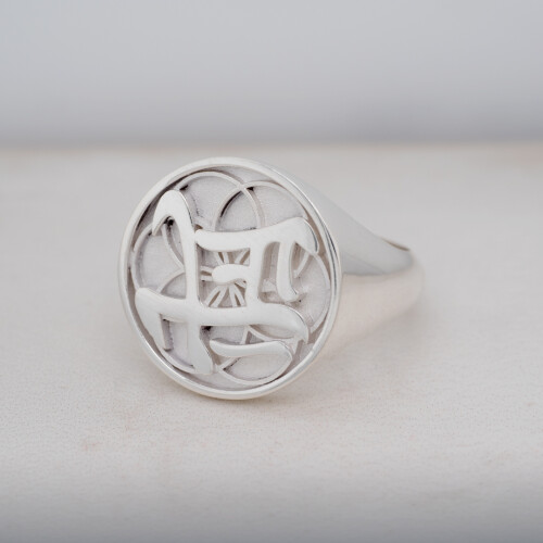 Sterling Silver Circle Signet Ring