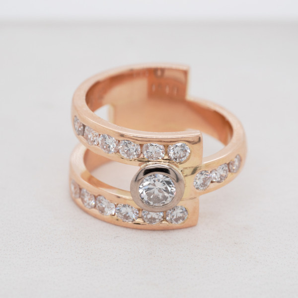 Rubover Set Modern Diamond Ring