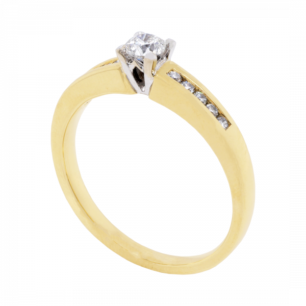 Brilliant Square Set Diamond Solitaire Ring