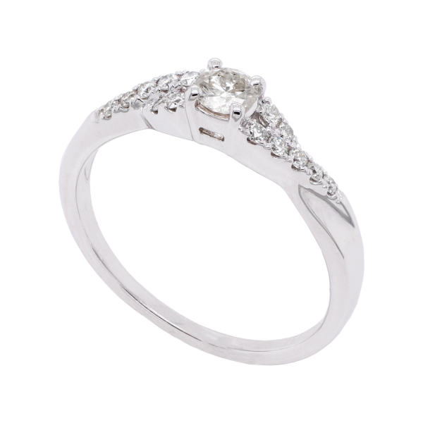 Infinity Twisted Diamond Solitaire Ring