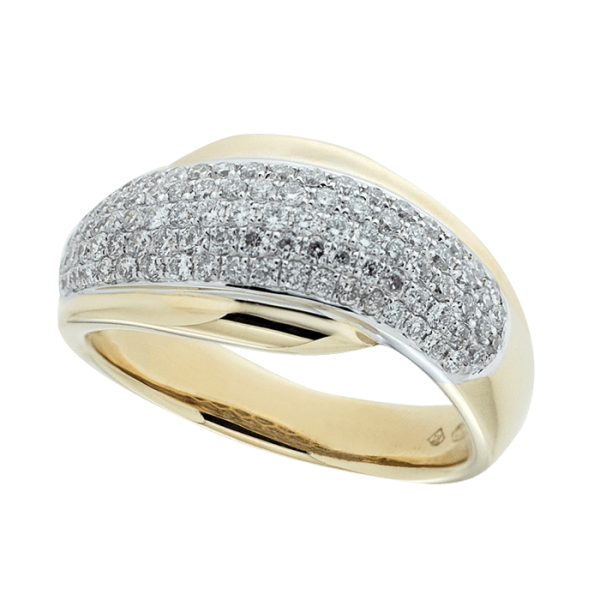Curved Pavé Set Diamond Ring