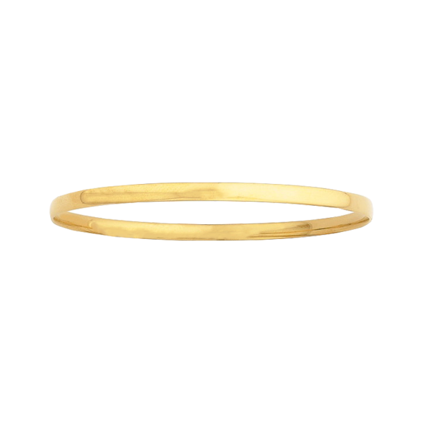 14ct Gold Sharp Oval Bangle 