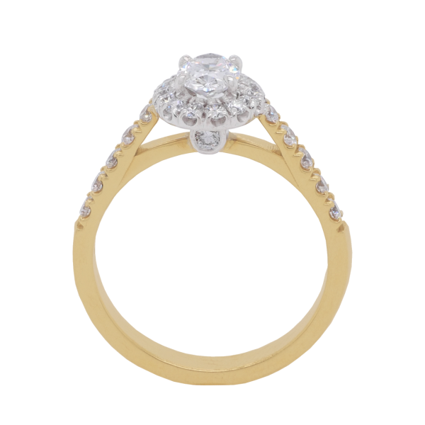 Oval Diamond Cluster Ring Yellow Gold Engagement Ring Front Photo 1080x1080