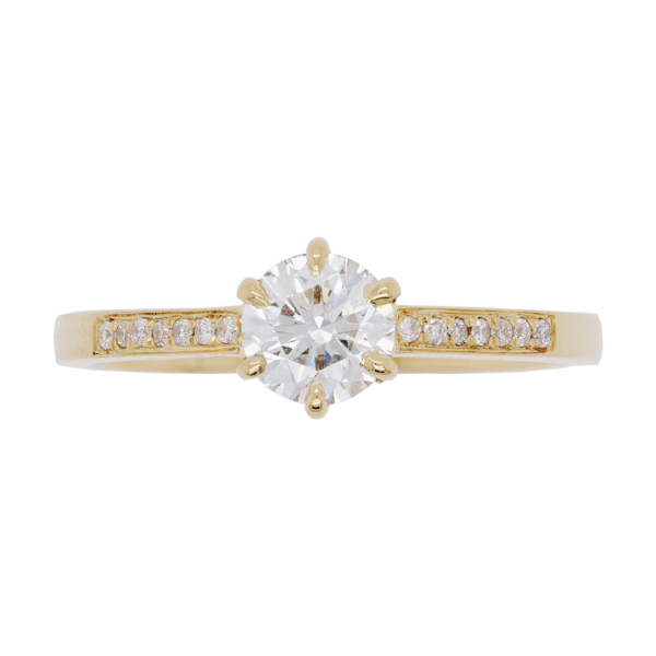 Yellow Gold Diamond Solitaire Engagement Ring Grain Set Top 1083x1083