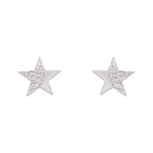 Diamond Set Star Stud Earrings