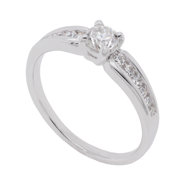 Diamond Engagement Ring with Channel Set Band