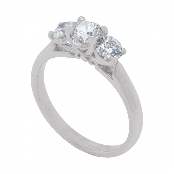 Three Stone Round Brilliant Diamond Ring