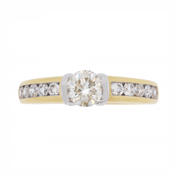 280621 Tension Set Diamond Solitaire Champagne Ring Top 1080x1080 copy