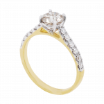 Scallop Set Champagne Diamond Solitaire Ring