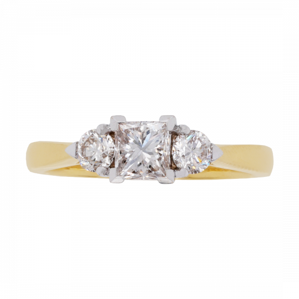 280624 Princess Brilliant Diamond Three Stone Ring Top 1080x1080 copy