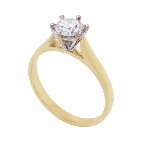 Six Claw Classic Diamond Solitaire Ring