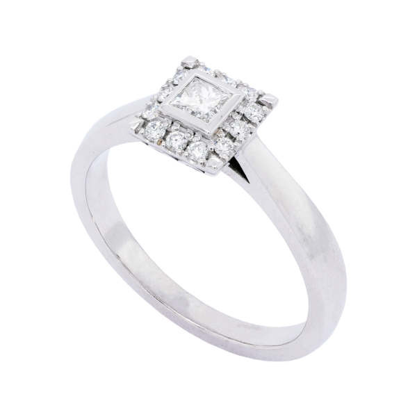 Princess Cut Diamond Halo Ring