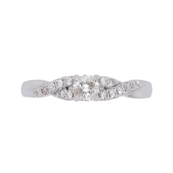 Twisted Diamond White Gold Engagement Ring Top 1084x1084