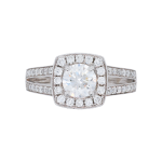 Brilliant Cut Diamond Halo Split Band Ring Top 1083x1083