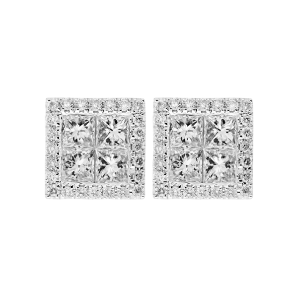 Illusion Set Square Diamond Studs