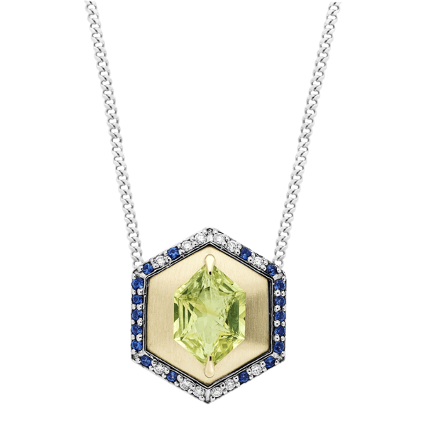 Chrysoberyl, Sapphire and Diamond Pendant