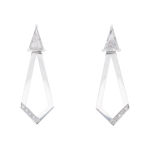 Triangle Diamond Stud Earrings with Jacket