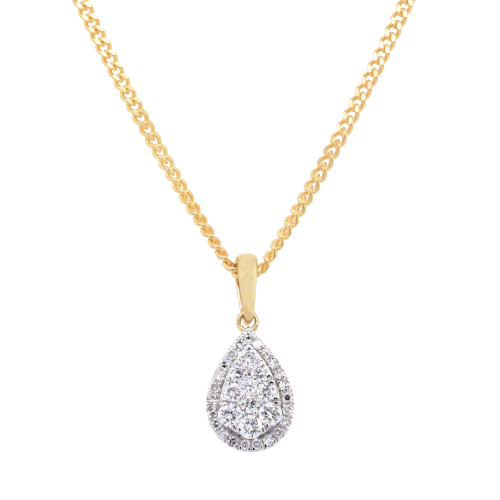 Teardrop Shaped Diamond Pendant