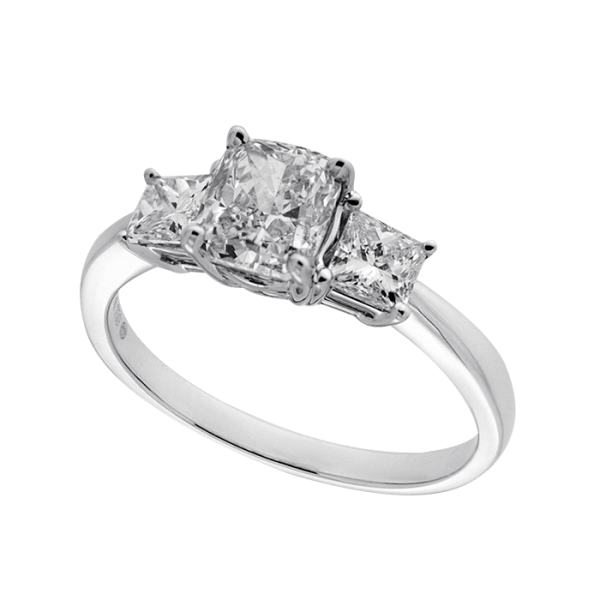 3 Stone Cushion Cut