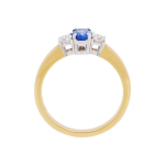 Sapphire Diamond Three Stone Ring Front 1083x1083