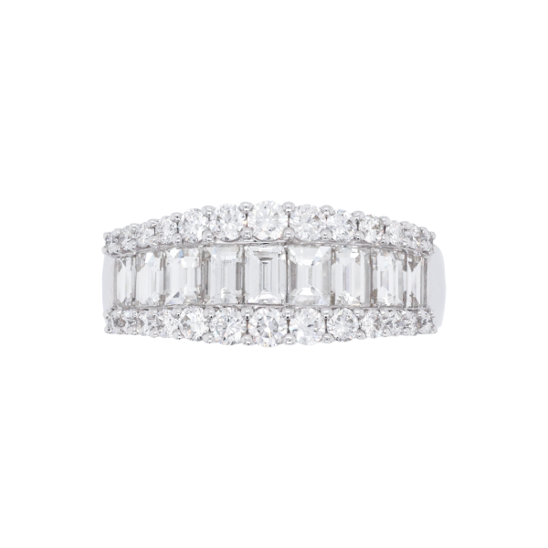 Baguette Diamond Cluster Channel Set Ring Top 1083x1083