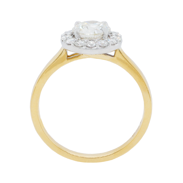 280603 1ct Brilliant Diamond Halo Yellow Gold Ring Front 1080x1080