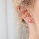 Medium Ball Studs Yellow Gold On Ear 1080x1350