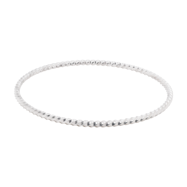 Silver Stacker Rope Bangle