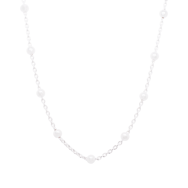 Delicate Silver Ball Chain Necklace