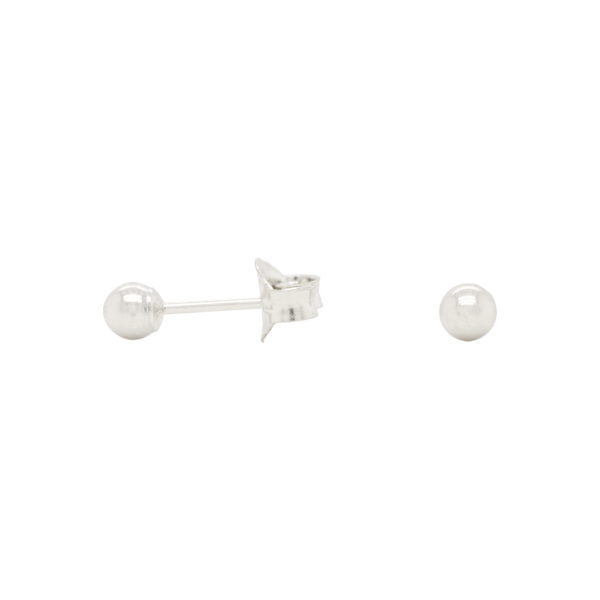 Small Staple Silver Stud Earrings