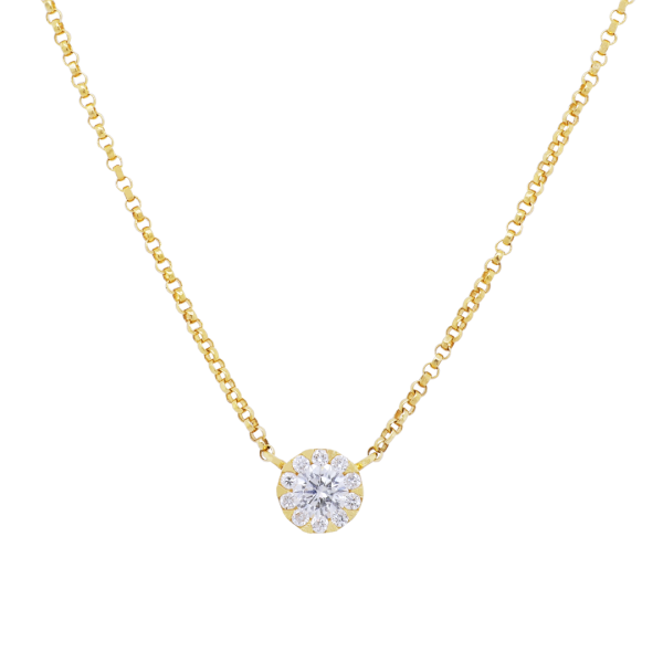 Delicate Diamond Halo Pendant